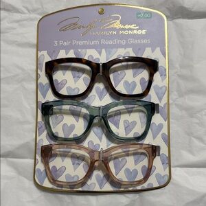 Marilyn Monroe Tortoise, Teal, and Pink Glasses Set